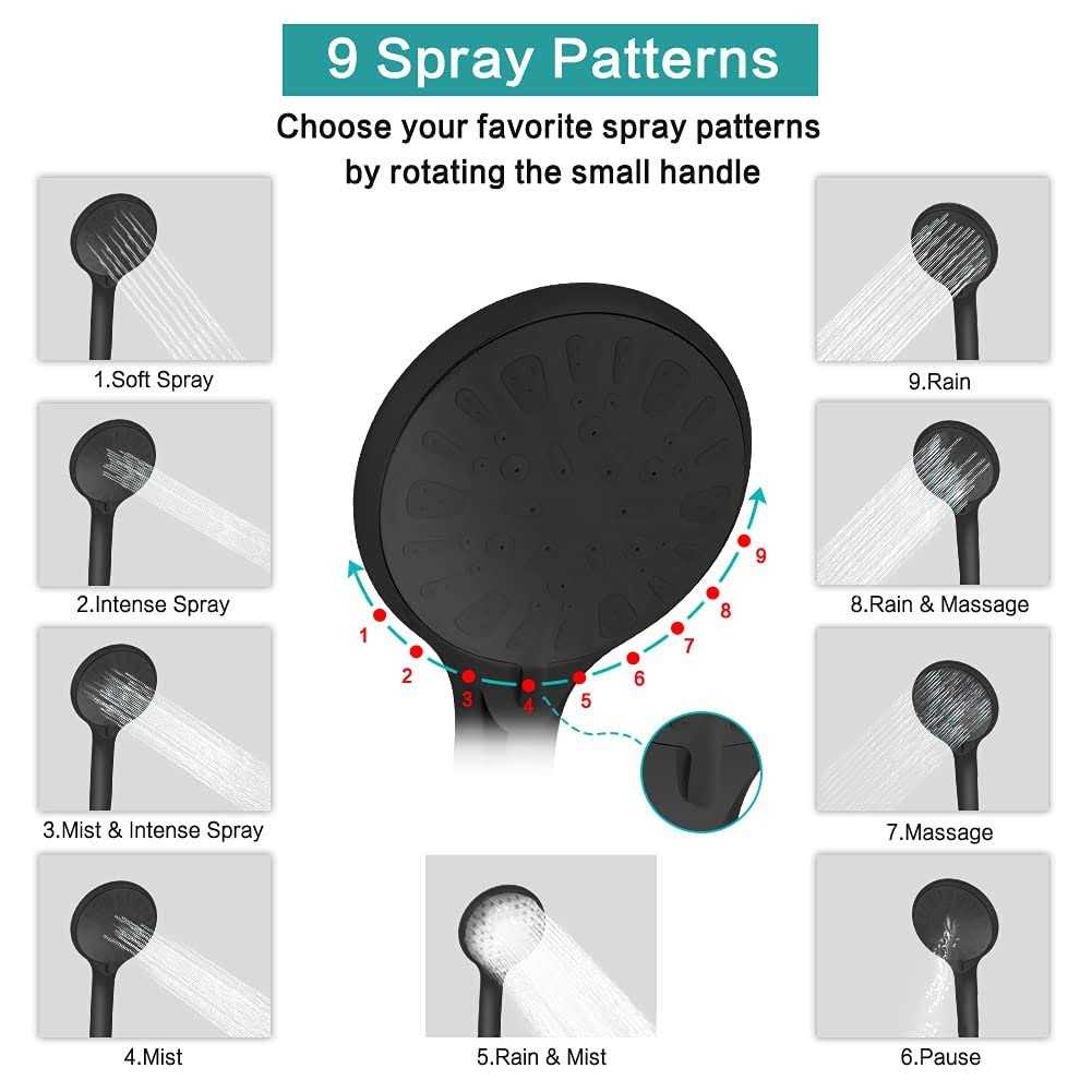 Tudoccy Shower Head 8‘' High Pressure Rainfall Shower Head/Handheld Shower Combo with 11'' Extension Arm - Image 2