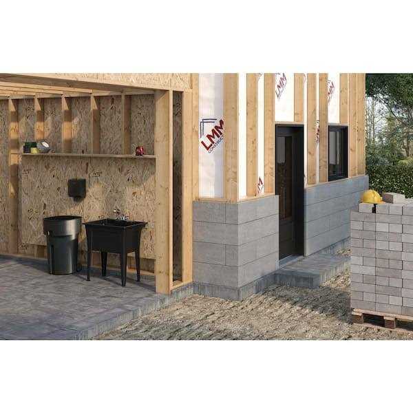 RUGGED TUB Freestanding Laundry/Utility Sink Black with 1-Handle Pullout Faucet and Installation Kit - Image 3