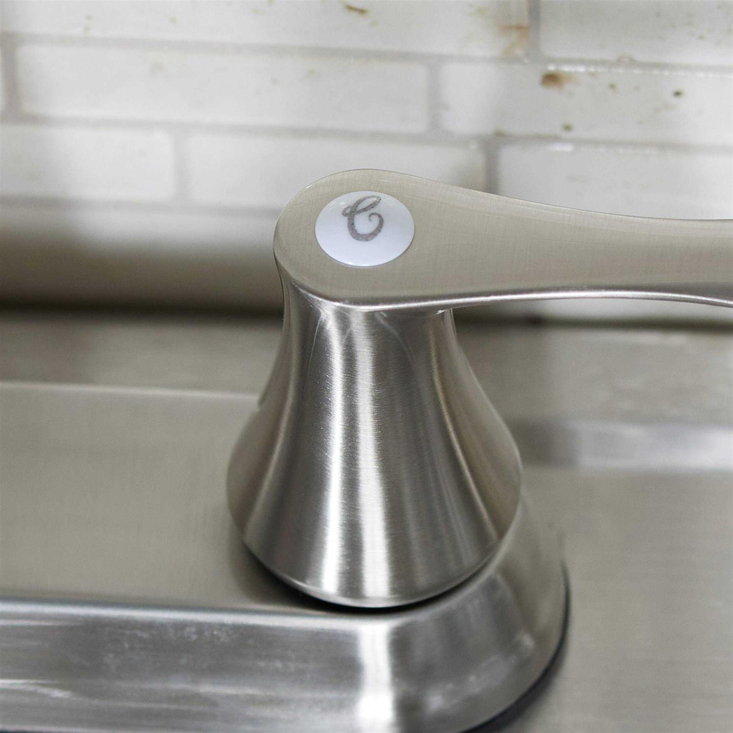 Project Source Stainless Steel 2-Handle Deck-Mount Pull-Down Handle Kitchen Faucet with Deck Plate Included 252-K825-PS-SSD - Image 4