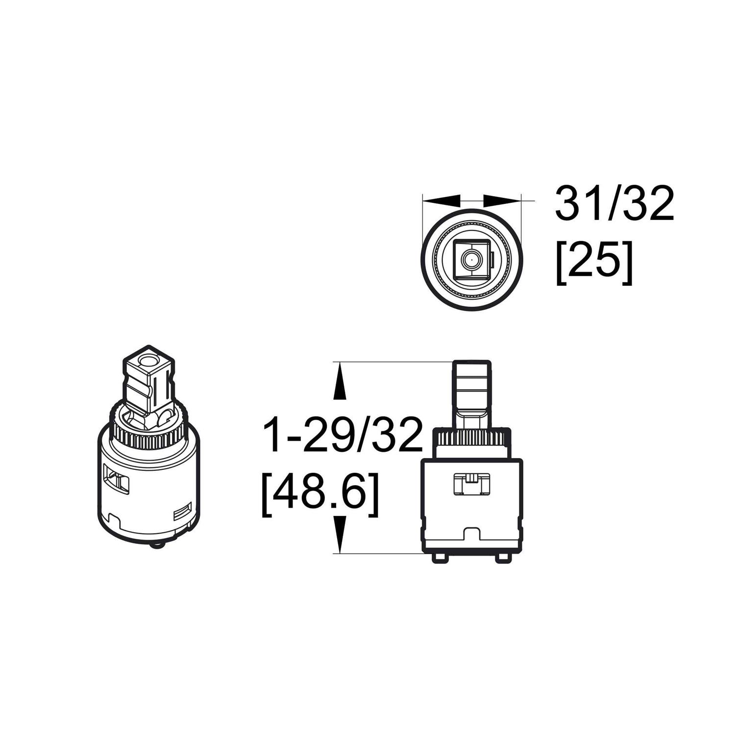 Pfister 9740740 Avalon/Treviso 26/529 Series 25mm Cartridge Sub Assembly - Image 2