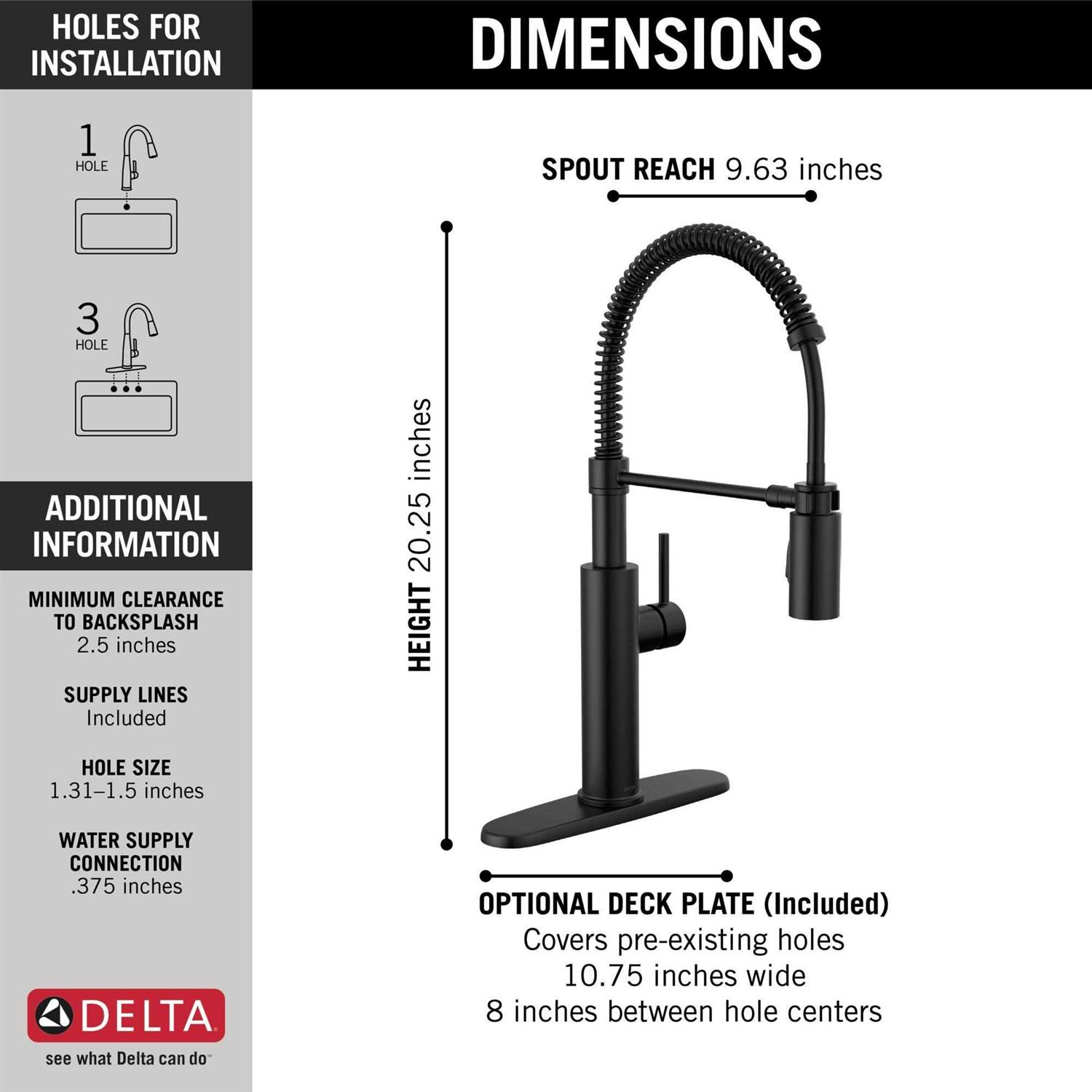 Delta Antoni Single-Handle Pull-Down Spring Kitchen Faucet - Image 2