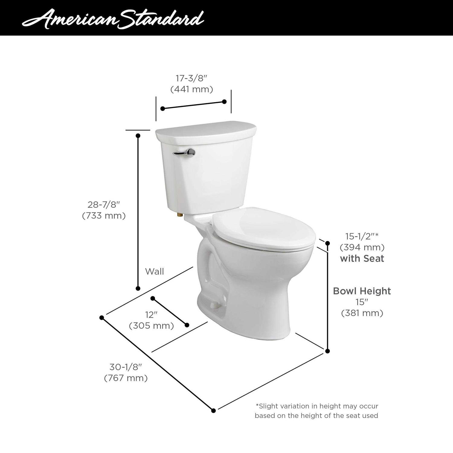 American Standard Cadet Pro 215CA.104.222 Elongated Toilet - Image 4