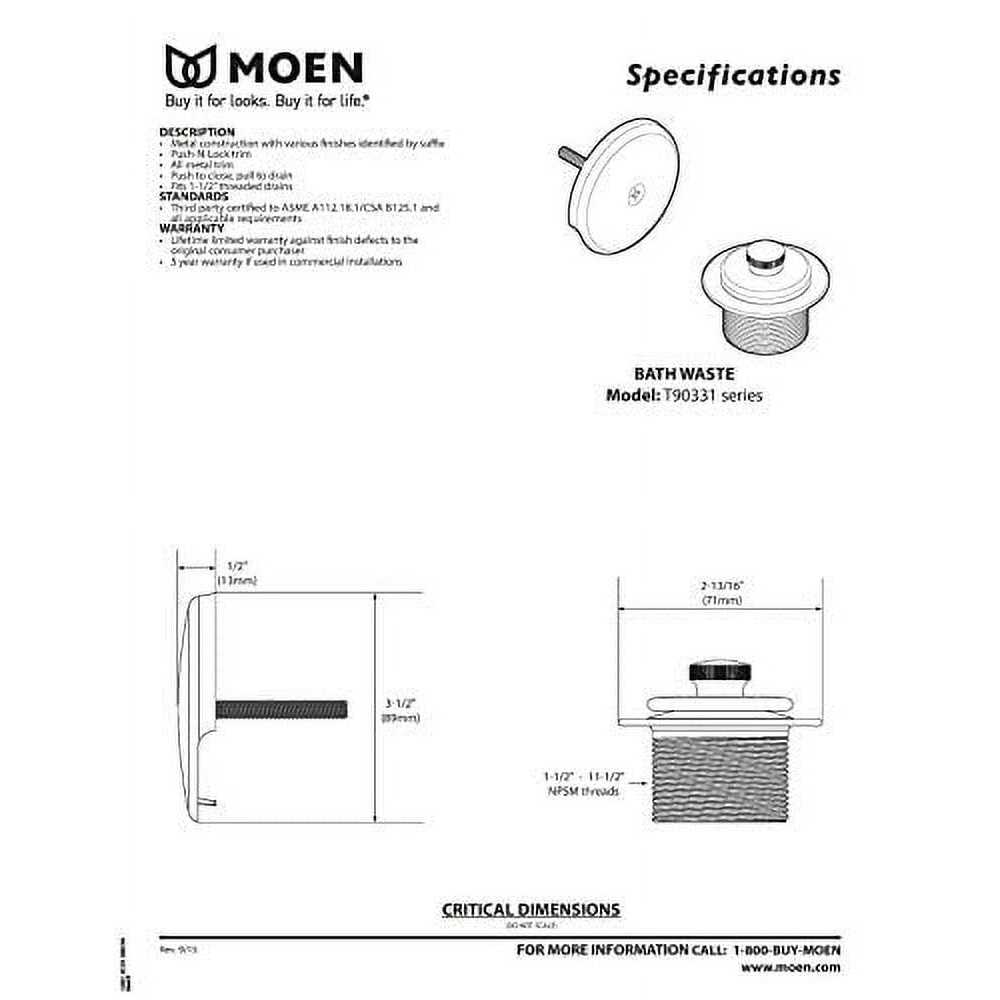 Moen Tub Shower Drain - Image 5