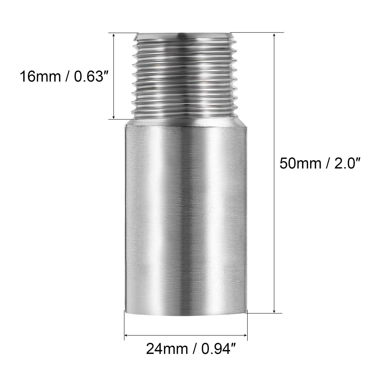 Uxcell 2pcs Cast Pipe Fitting Coupler Shower Head Extension Arm 1/2pt Male to Female