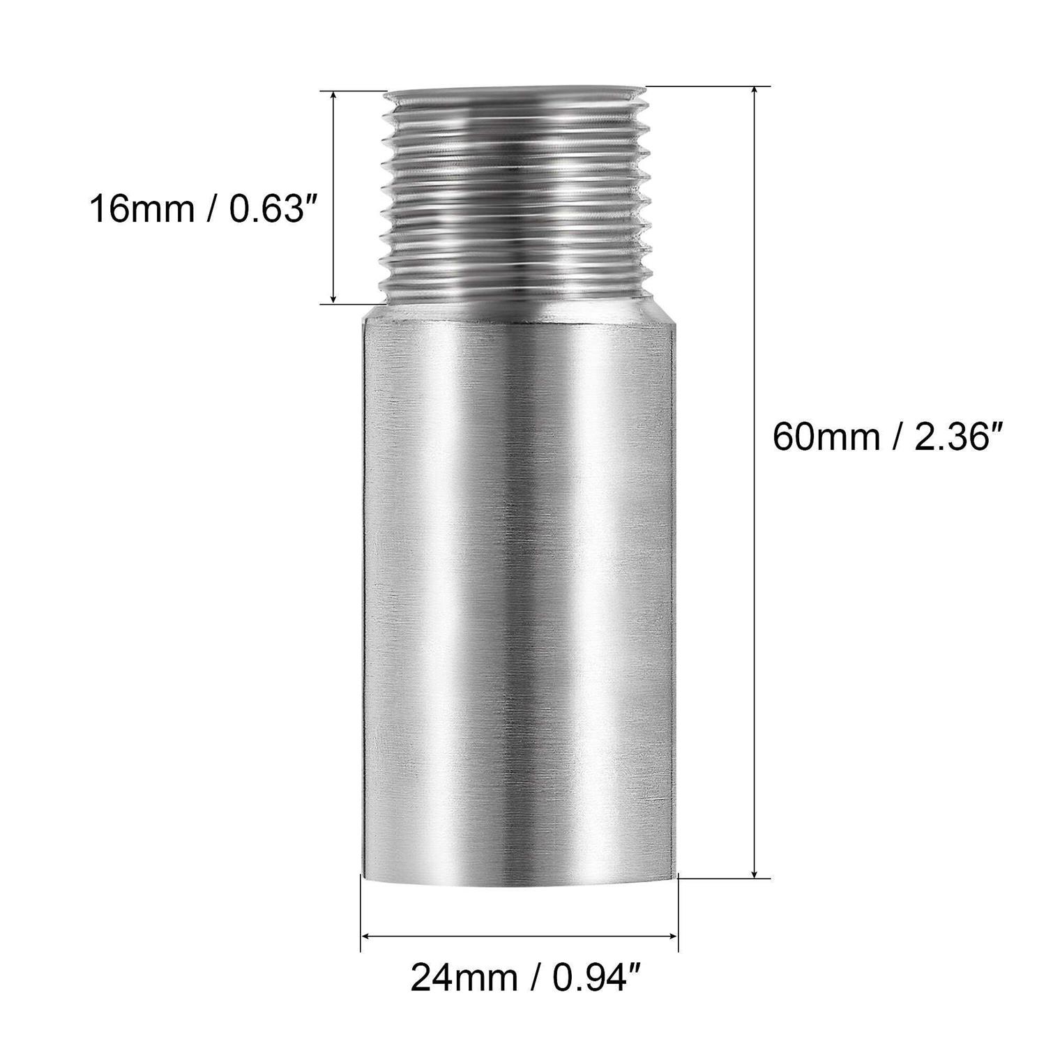 Uxcell 2pcs Cast Pipe Fitting Coupler Shower Head Extension Arm 1/2pt Male to Female