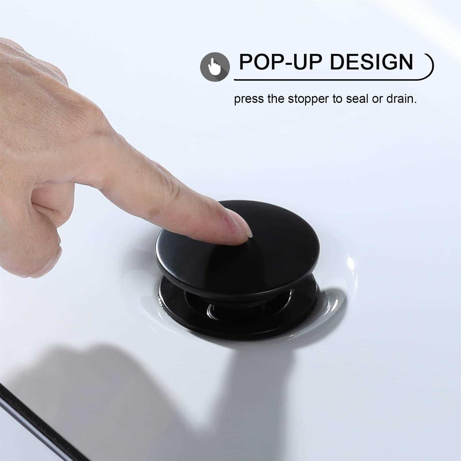 Bathroom Sink Drain Pop Up Drain Stopper with Overflow - Image 4
