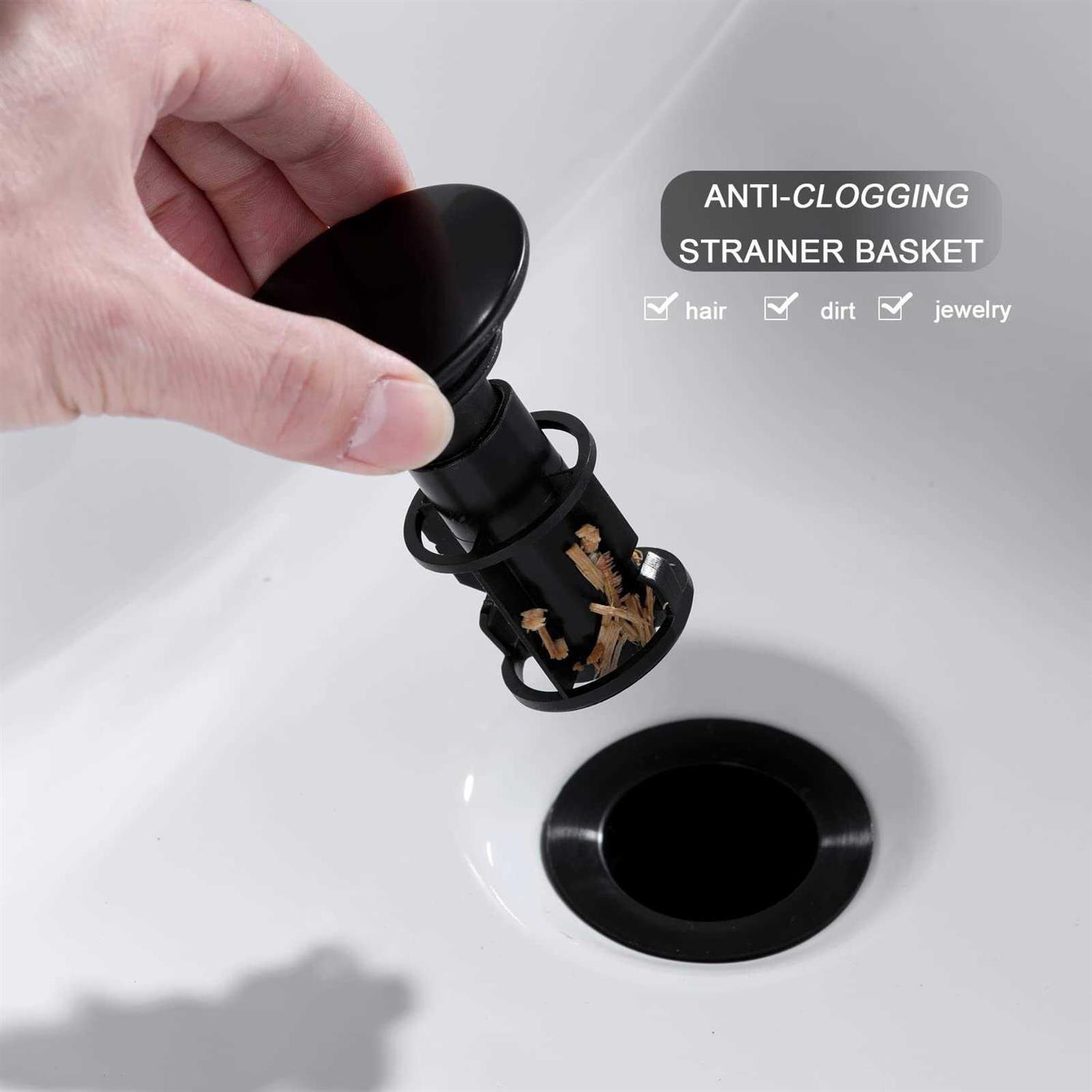 Bathroom Sink Drain Pop Up Drain Stopper with Overflow - Image 5