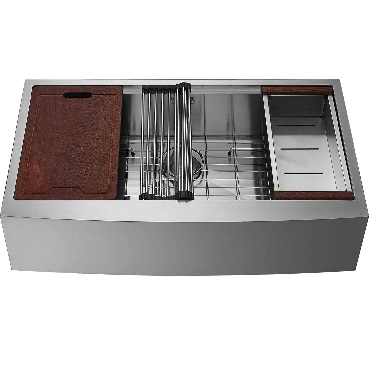 VEVOR Farmhouse Kitchen Sink 304 Stainless Steel Drop-In Sinks