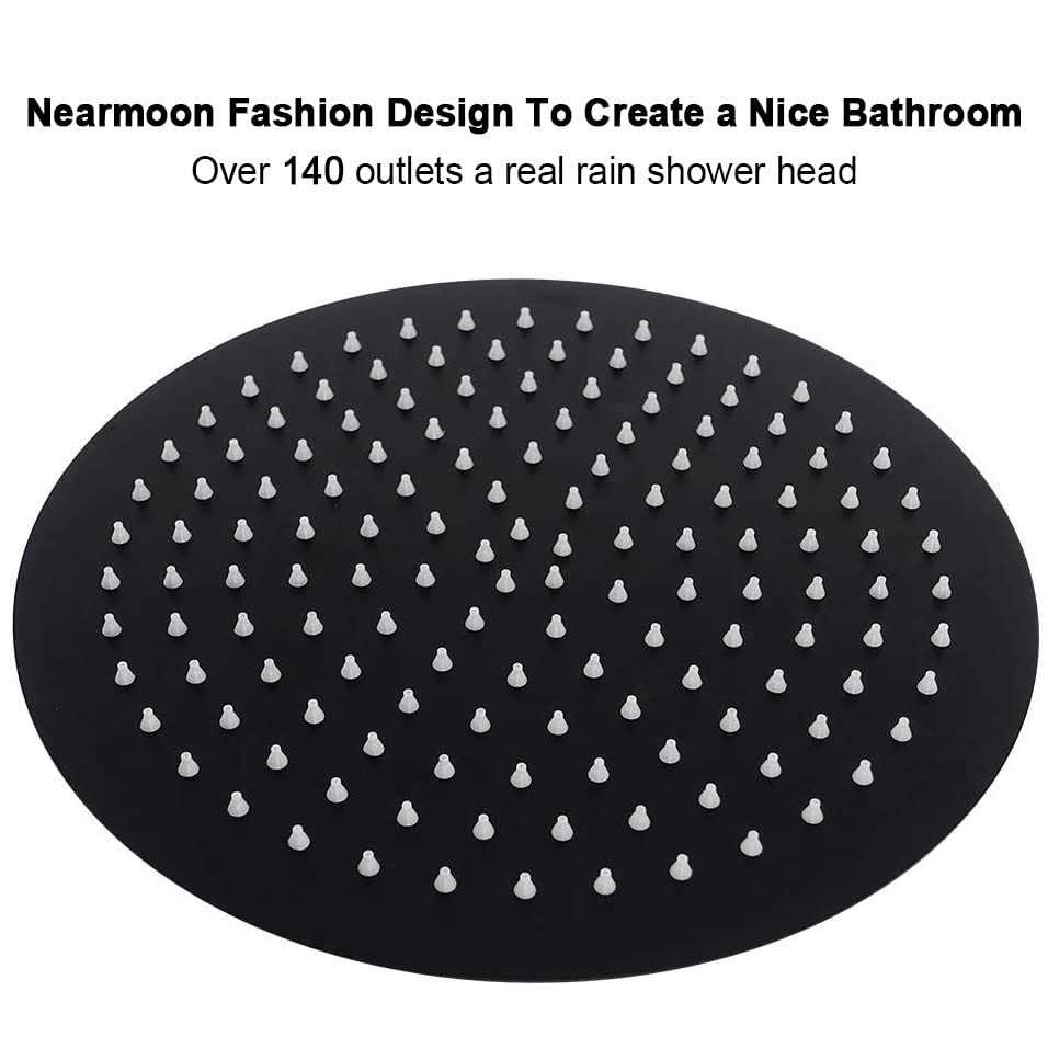 Rain Shower Head with 11'' Adjustable Arm NearMoon High Pressure Stainless Steel Rainfall Showerhead - Image 5