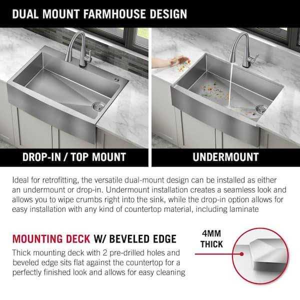 Delta Lenta Retrofit Farmhouse Apron Front 16 Gauge Stainless Steel Single - Image 2