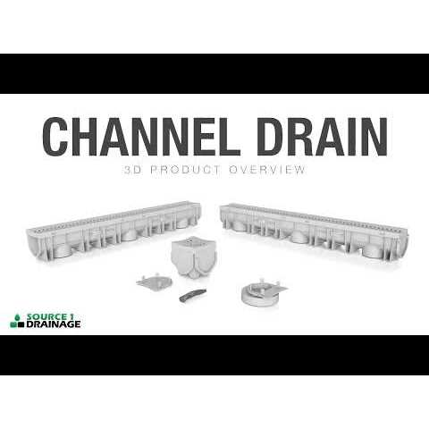 Source 1 Drainage Trench & Driveway Channel Drain With Galvanized Steel Grate - Image 5