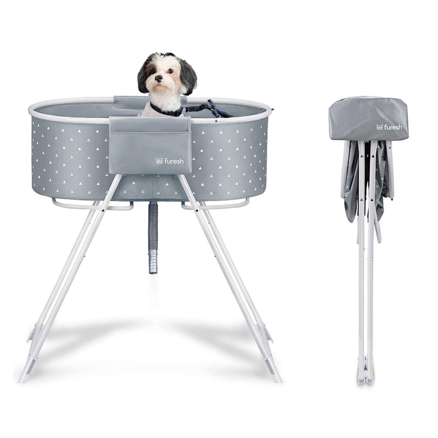 Furesh Elevated Folding Pet Bath Tub and Wash Station for Bathing, Shower and Grooming