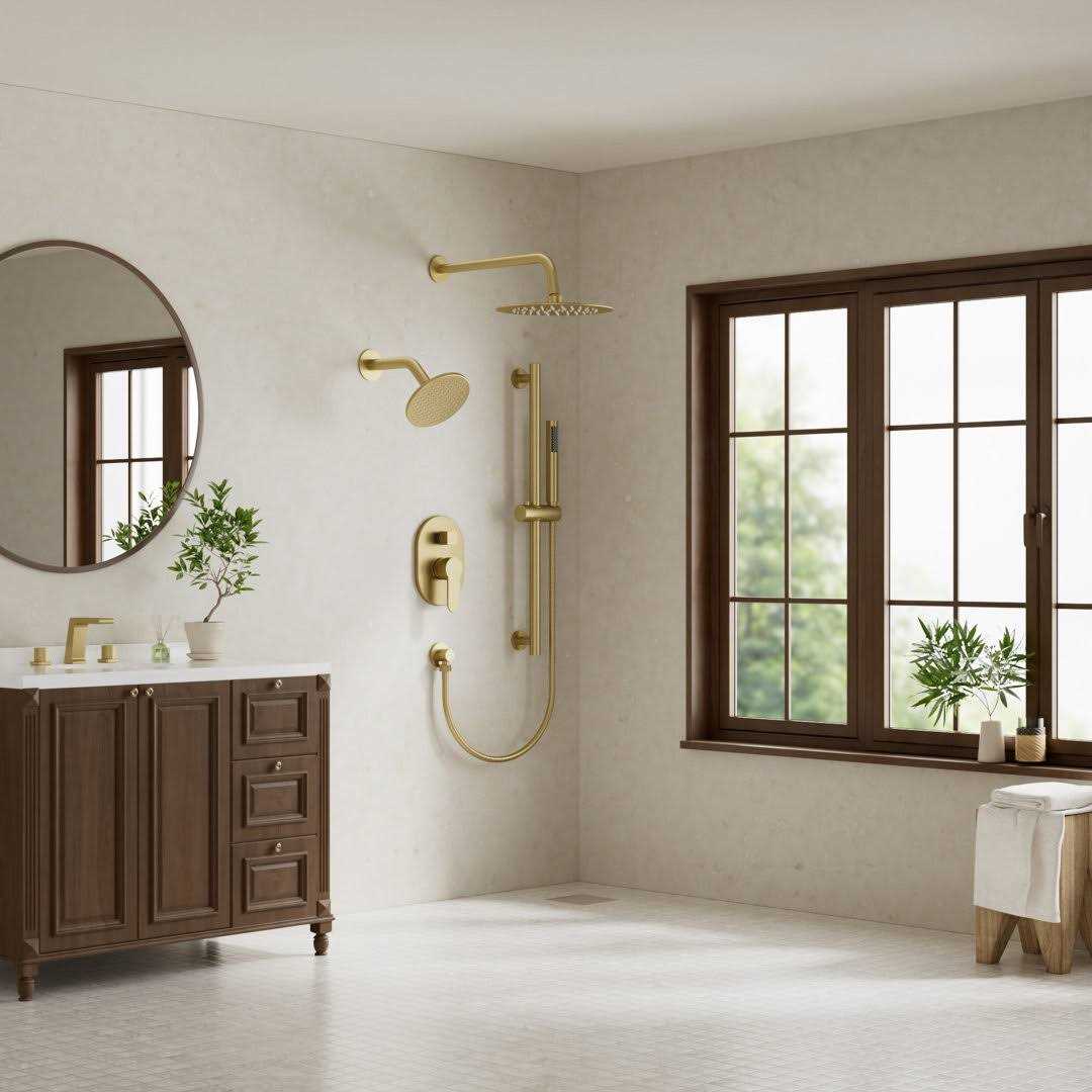 CRANACH 3-Spray Dual Shower Heads Wall Mount and Handheld Shower Head 2.5 GPM with Jet Mode CR1-S058-10GI - Image 4