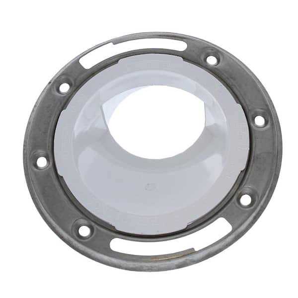 Jones Stephens 3 x 4 Offset Plumbfit PVC Closet Flange with Stainless Steel Ring less Knockout - Image 2