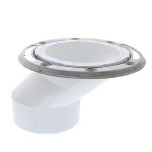 Jones Stephens 3 x 4 Offset Plumbfit PVC Closet Flange with Stainless Steel Ring less Knockout - Image 5