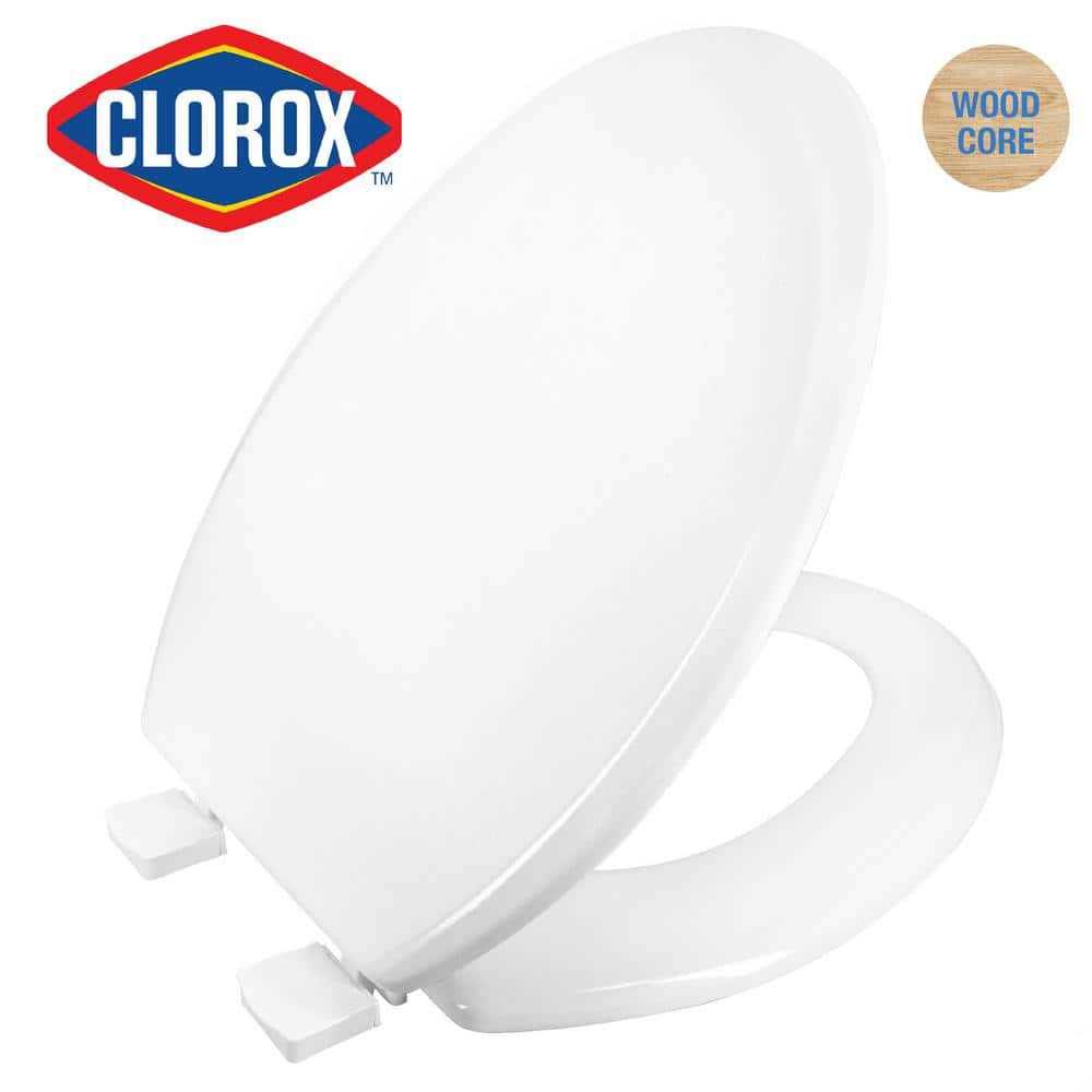Clorox Antimicrobial Elongated Wood Toilet Seat with Easy-off Hinges - Image 3