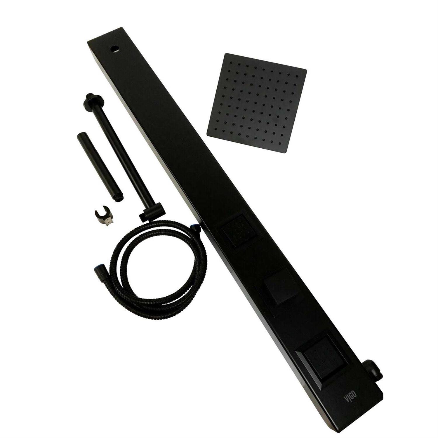 VIGO Orchid Matte Black Shower Panel System VG08014MB - Image 4