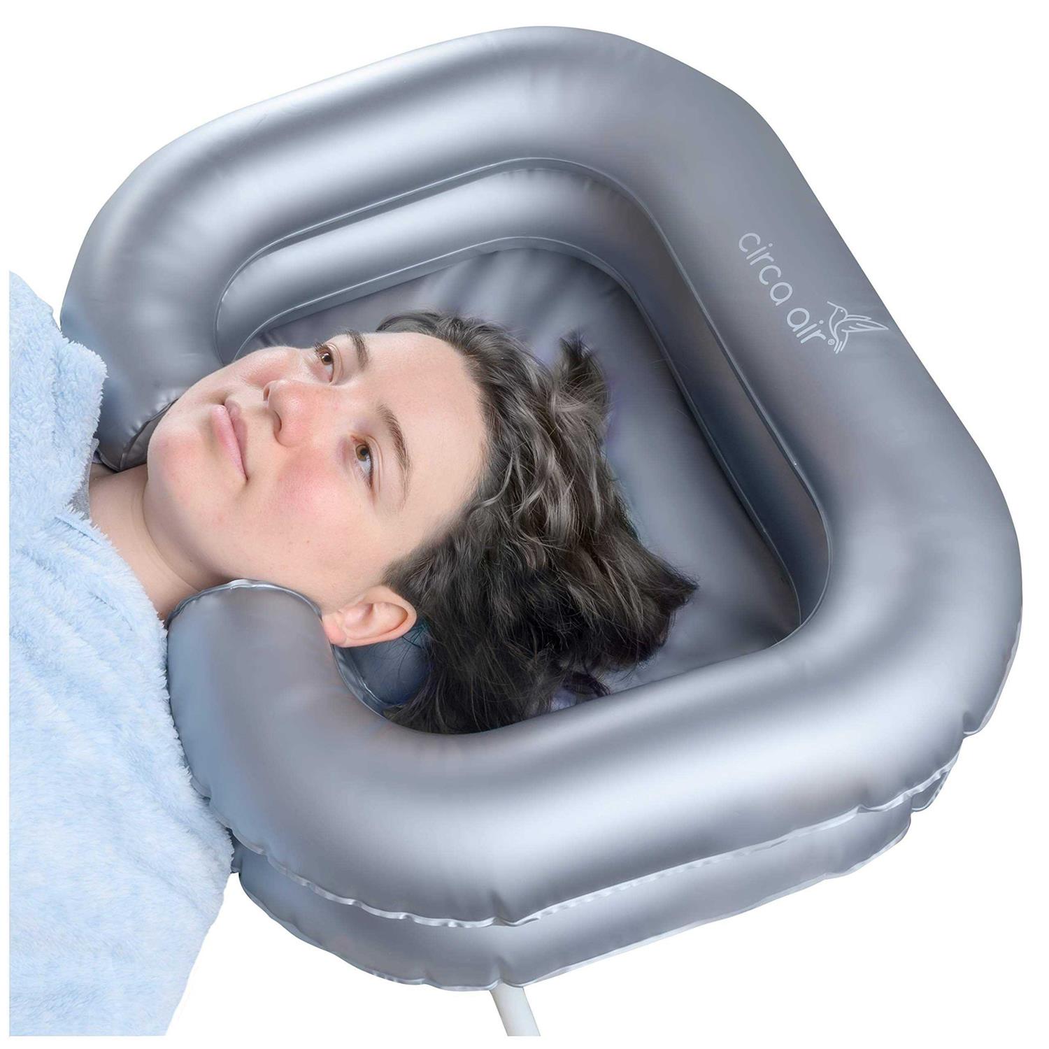 Circa Air Inflatable Hair Washing Basin For Bedridden Wash Hair In Bed With Inflatable Shampoo Basin. Portable Shampoo Bowl With Pillow For Extra - Image 3