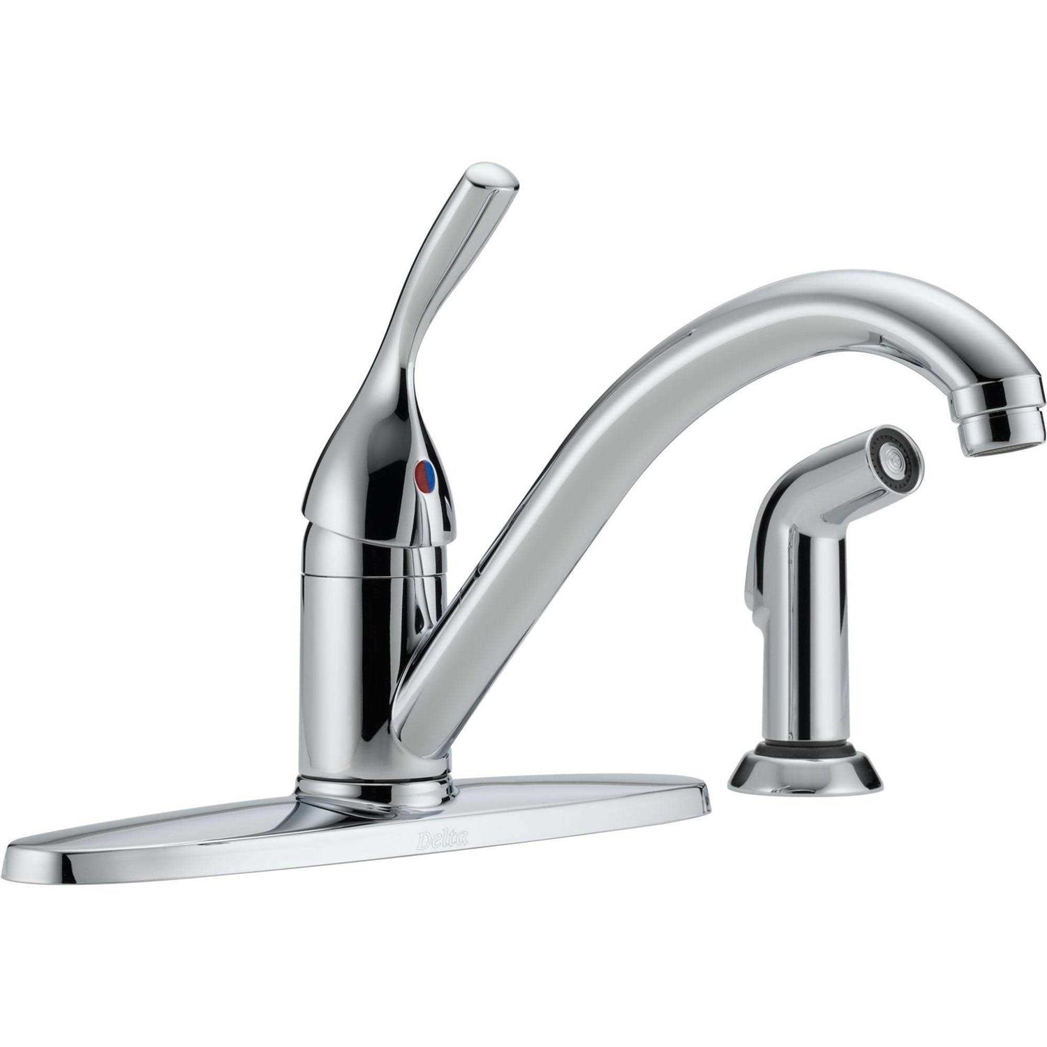 Delta Classic Single Handle Kitchen Faucet with Spray 400-DST