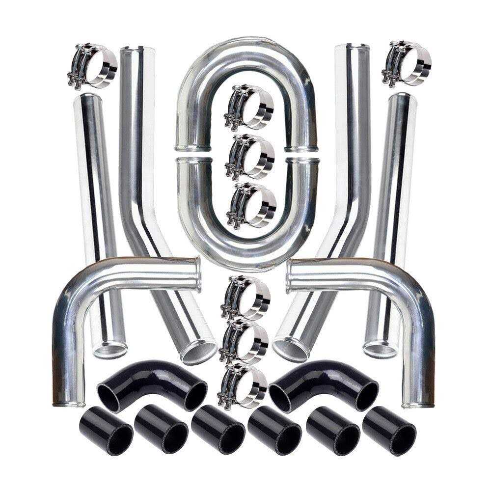 MOOSUN Universal 3 Inch Aluminum Intercooler Piping U-Pipe Kit with Coupler