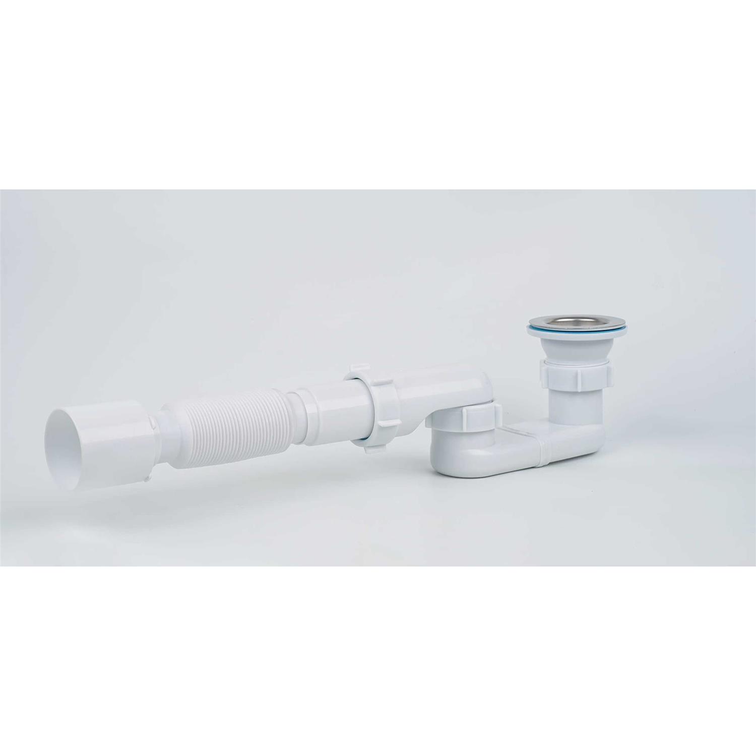 Bath Shower Drain Low Profile P Trap 1 1/2 Bath Flat Trap Kit for Acrylic bathtubs - Image 5