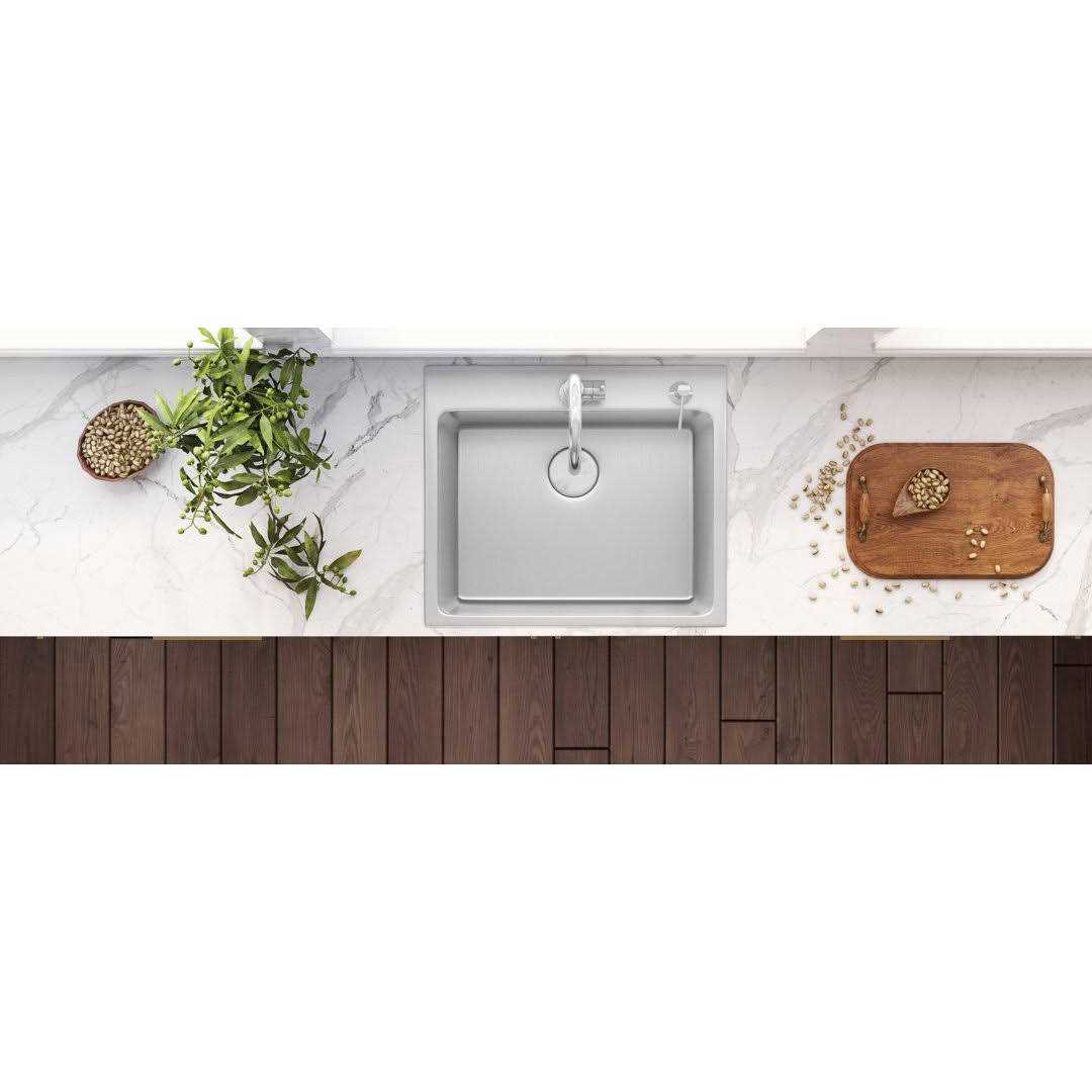 Ruvati 23 x 20 inch Drop-in Topmount Kitchen Sink 16 Gauge Stainless Steel Single Bowl RVM5923 - Image 3