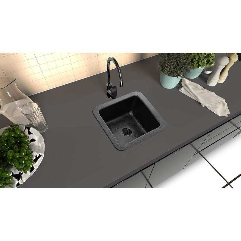 Monarch Abode 19193 Matte Black Hand Hammered Glasgow Dual Mount Bar Prep Sink - Image 2