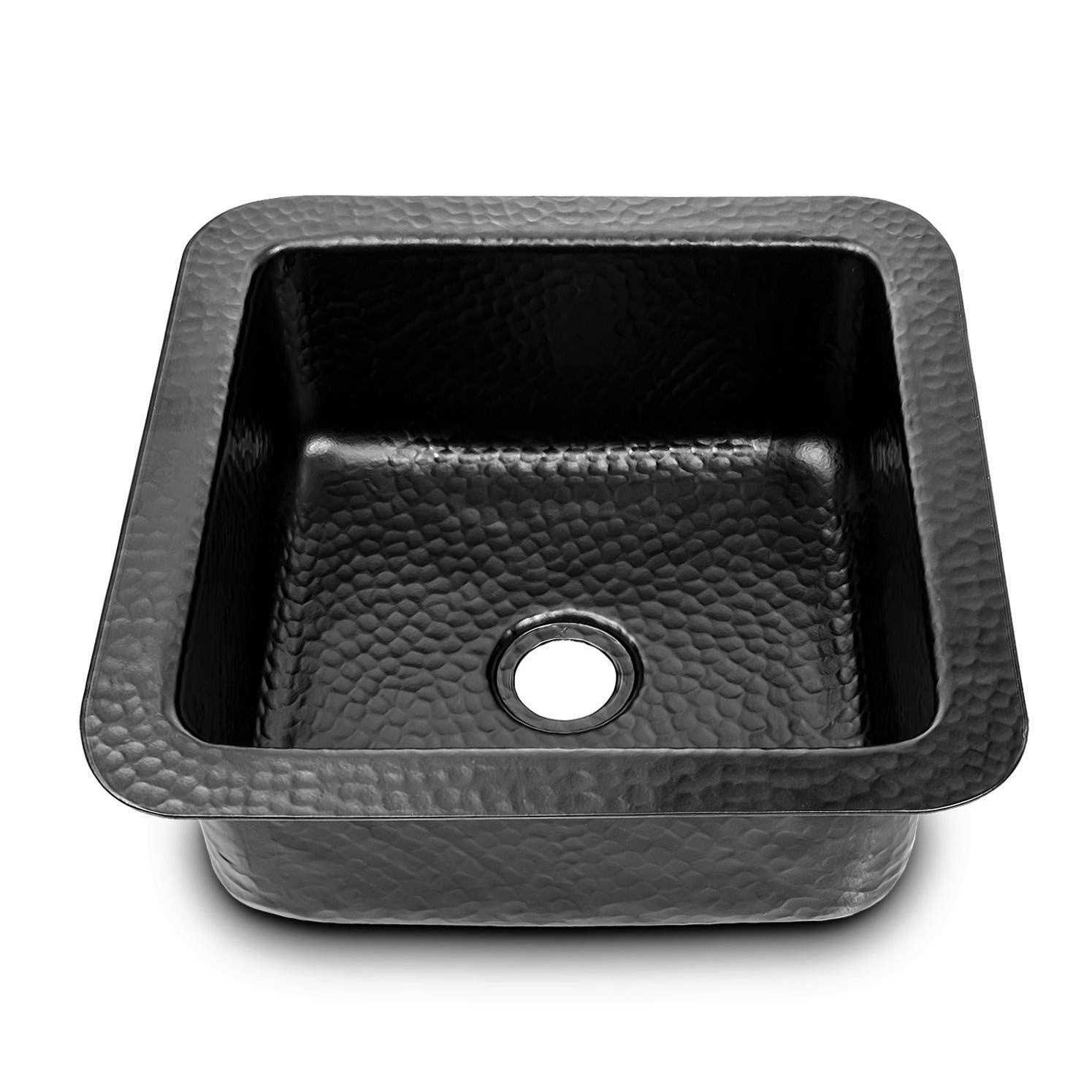 Monarch Abode 19193 Matte Black Hand Hammered Glasgow Dual Mount Bar Prep Sink - Image 5