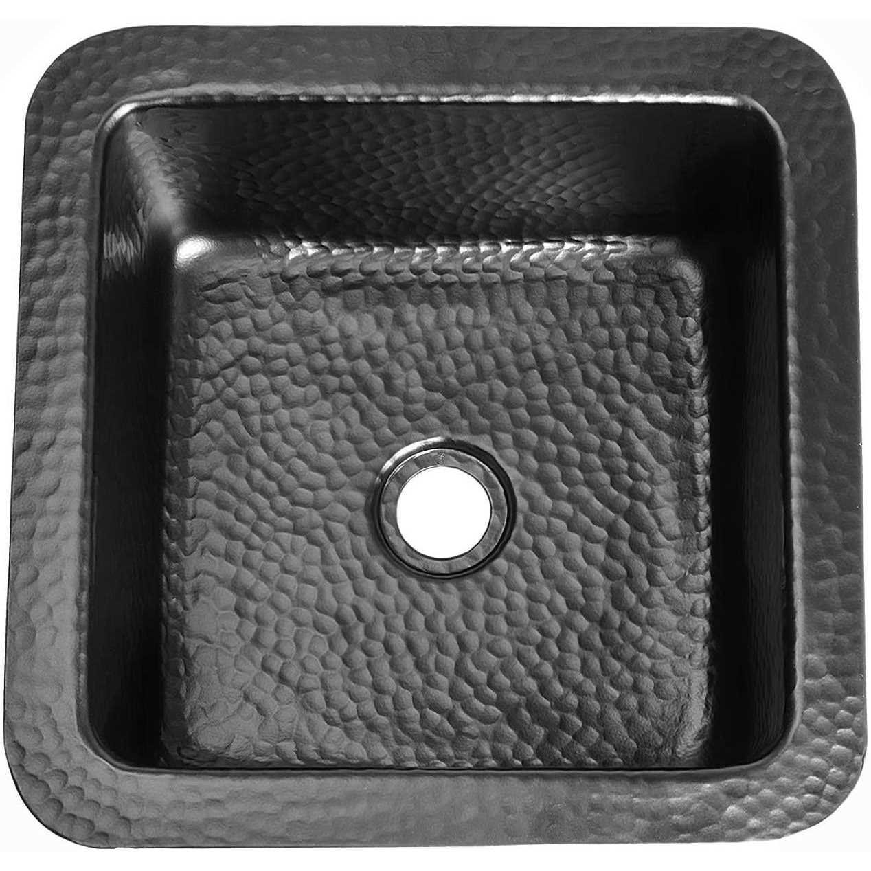 Monarch Abode 19193 Matte Black Hand Hammered Glasgow Dual Mount Bar Prep Sink - Image 4