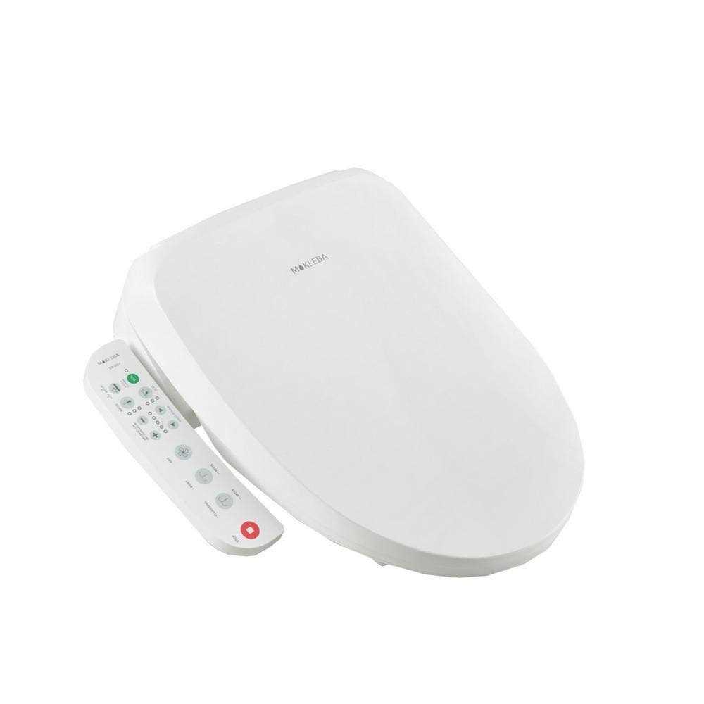 Mokleba Electric Bidet Seat for Round Toilets in. white Dryer and