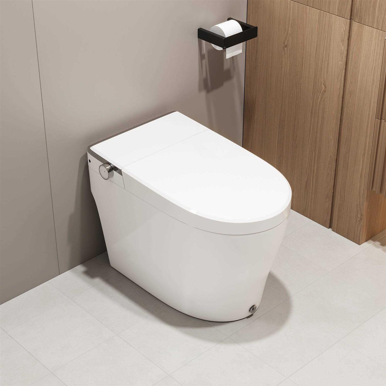 DeerValley Smart Bidet Toilet Modern Elongated Smart Toilet with Foot Kick Flush - Image 3