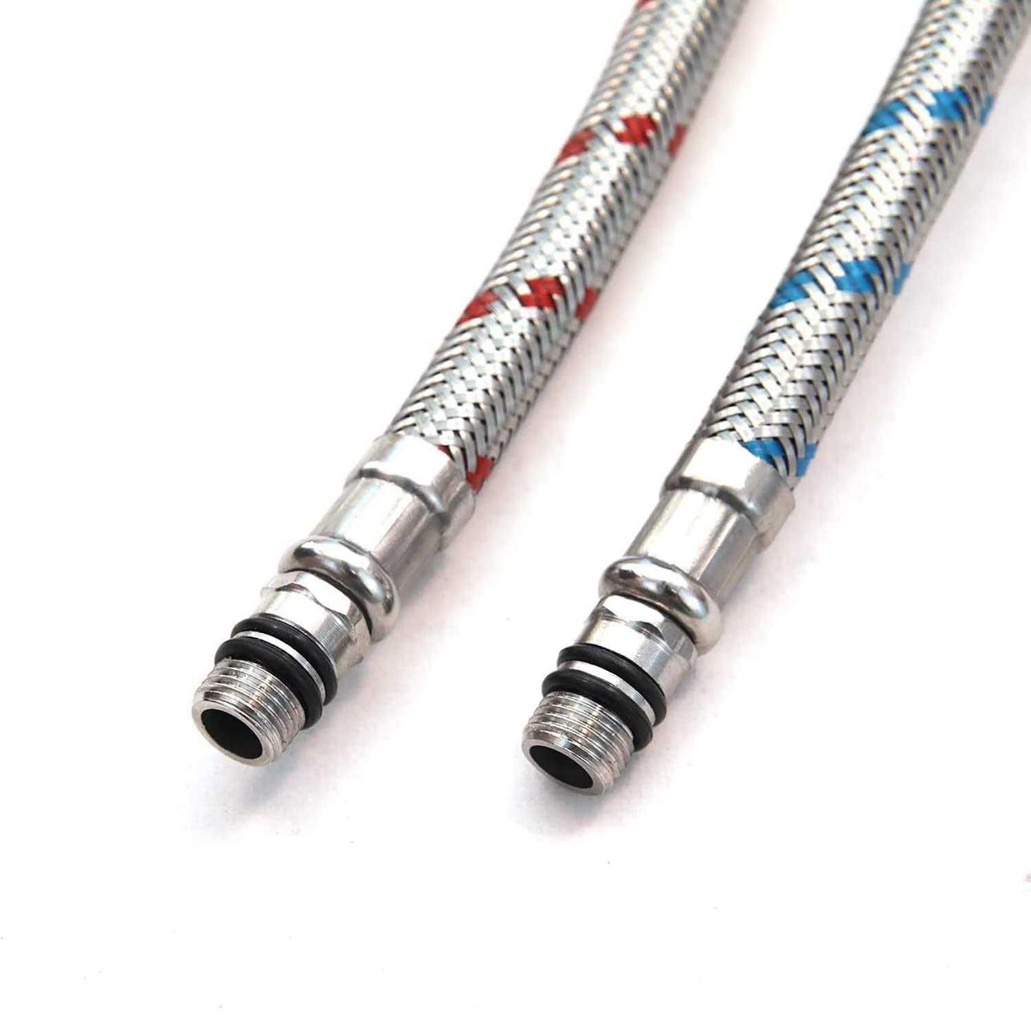 Bathfinesse Flexible Connector Braided Stainless Steel Bathroom Faucet Bathroom Kitchen Faucet Supply Lines 3/8-Inch Female Compression - Image 4