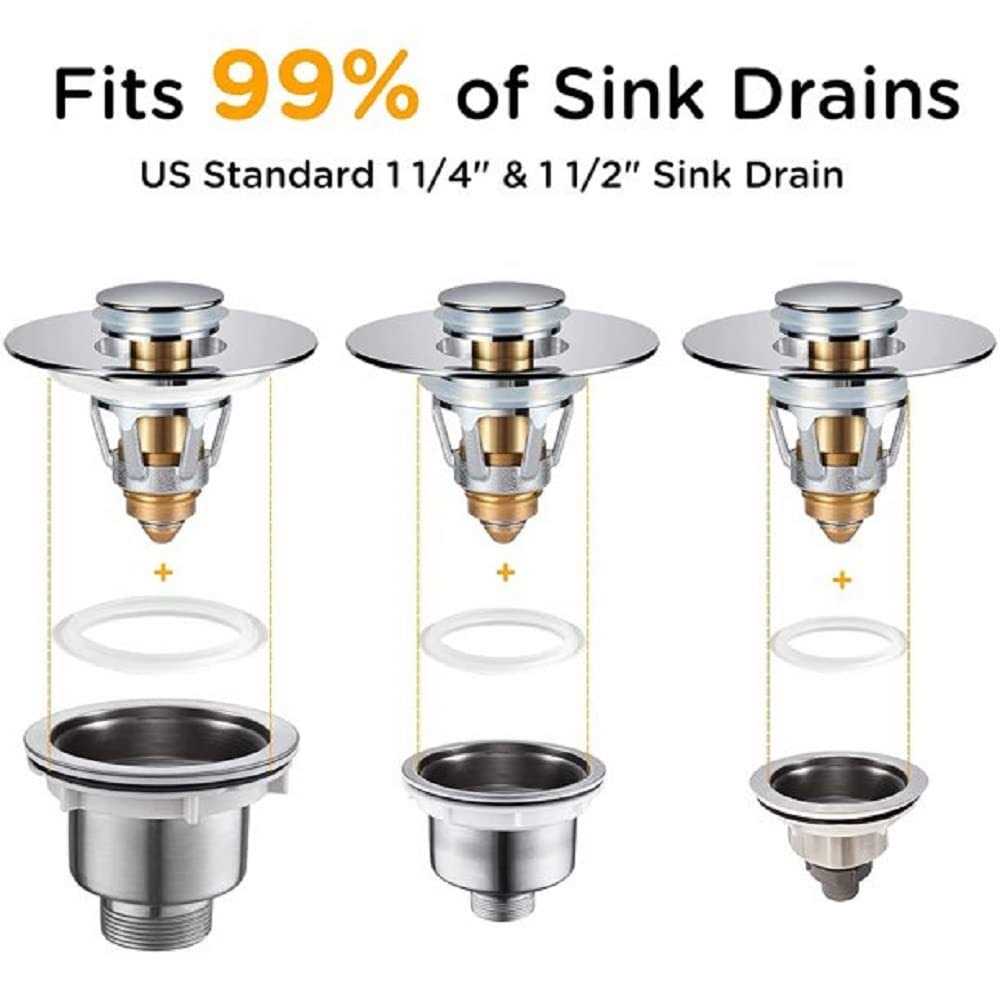 Universal Bathroom Sink Stopper 1.1~1.5” Bathtub Stopper for Kitchen Bathtub Sink Drains Anti Clogging Sink Drain Filter with Hair Catcher - Image 4