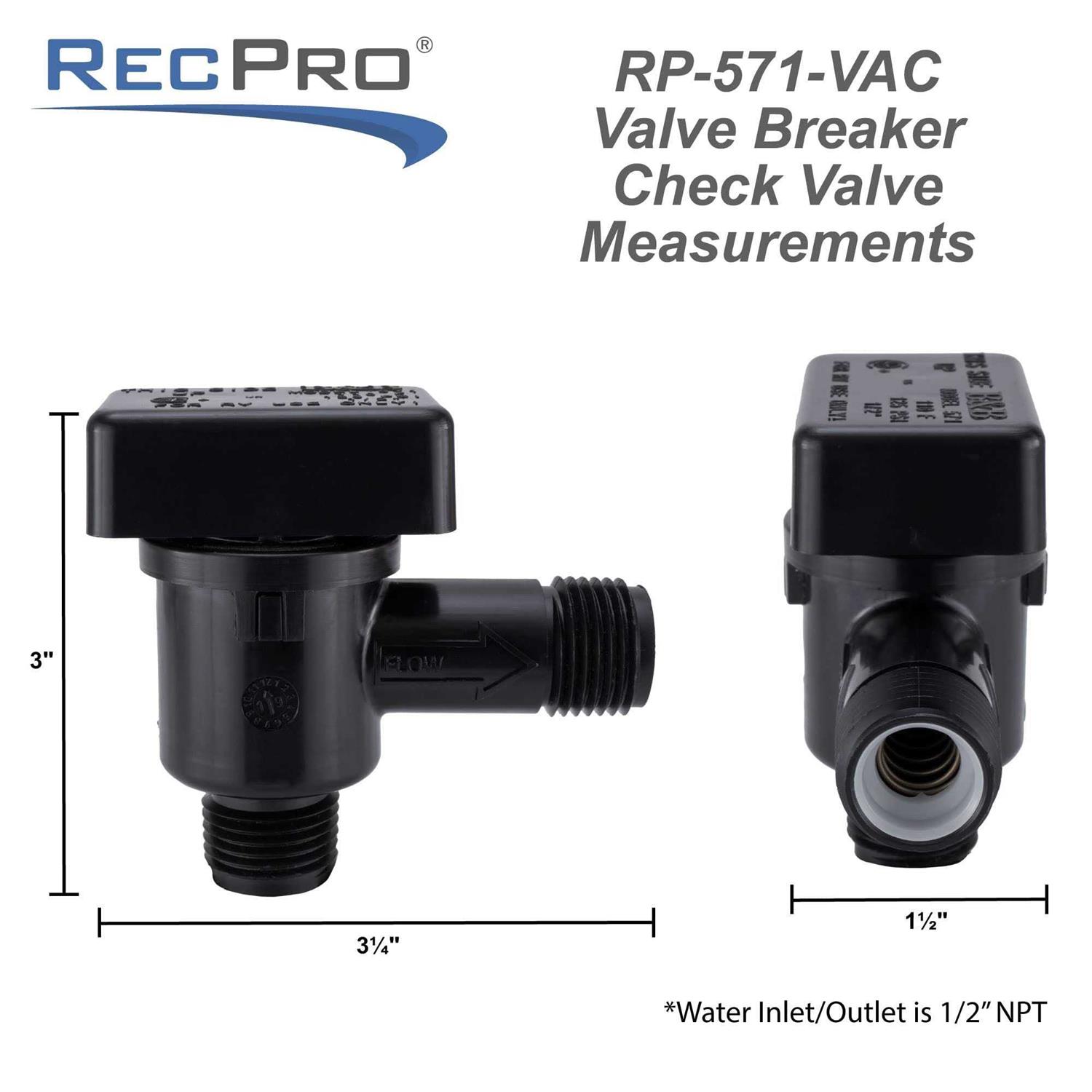 RecPro RV Vacuum Breaker Check Valve Protect Fresh Water from Pollutants 571-VAC-CHK-A - Image 3