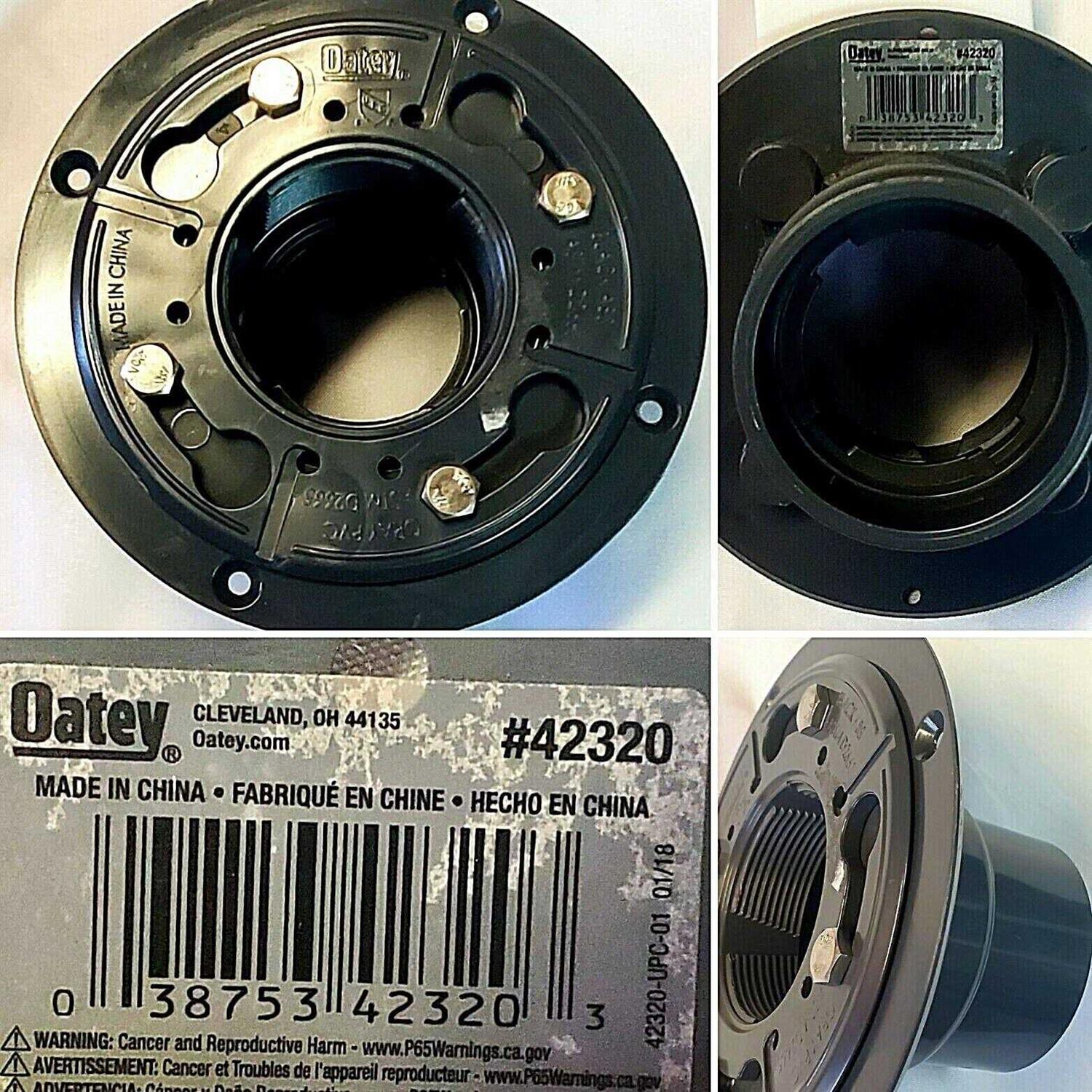 Oatey Round Gray PVC Shower Drain with 4-3/16 in. Square Screw-in Chrome Drain Cover - Image 3