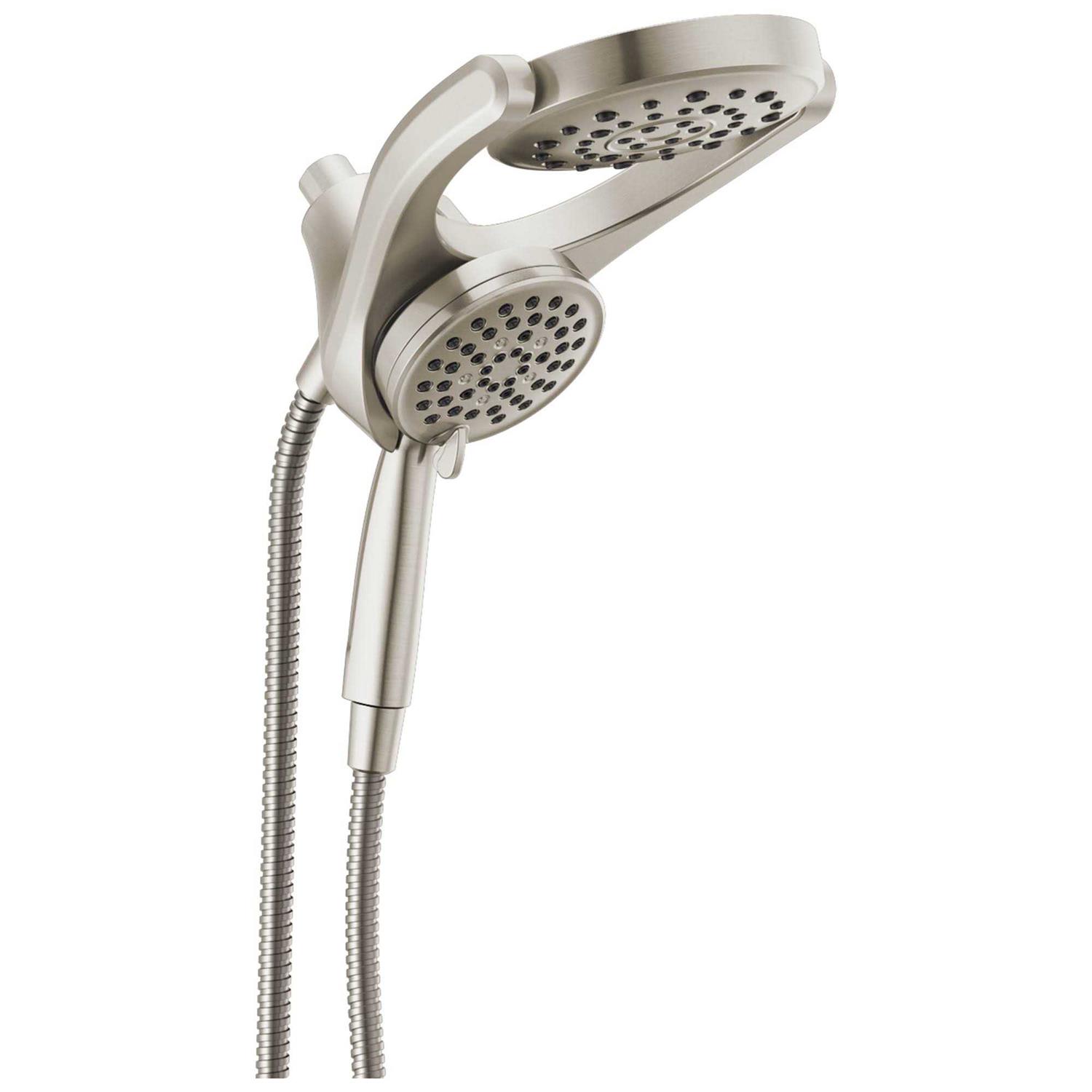 Delta HydroRain Spotshield Brushed Nickel Rain Shower Head Dual/Combo 1.75-GPM Rubber