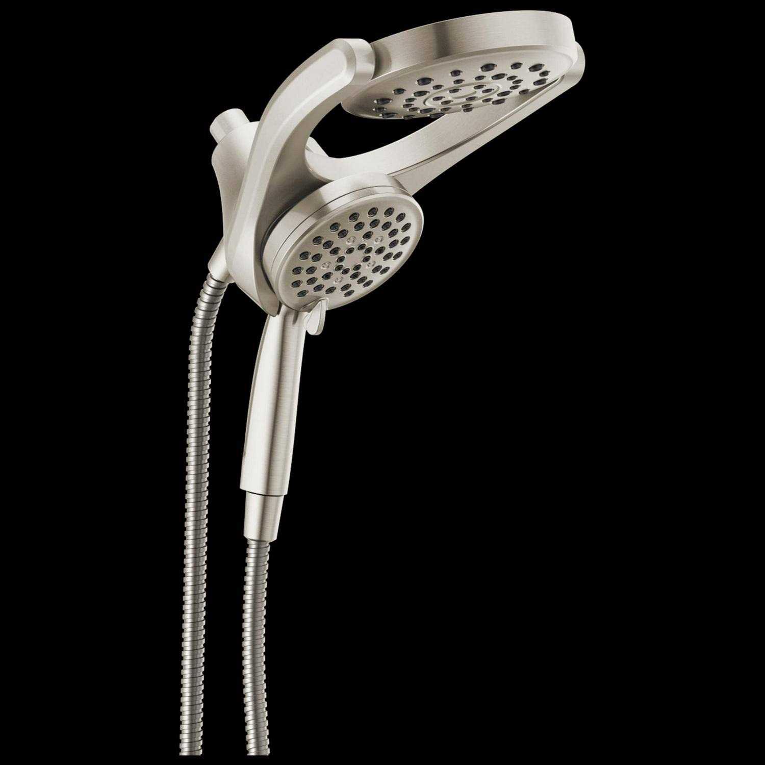 Delta HydroRain Spotshield Brushed Nickel Rain Shower Head Dual/Combo 1.75-GPM Rubber - Image 4