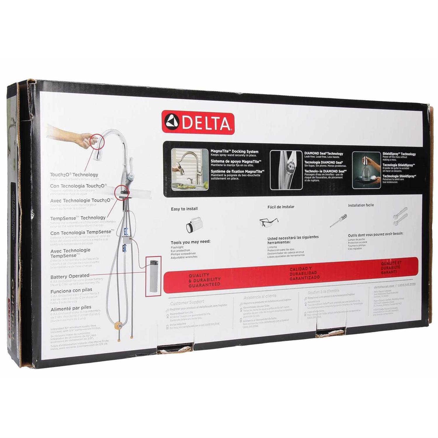 Delta Ashton Stainless 1-Handle Deck Mount Pull-down Touch ShieldSpray Kitchen Faucet - Image 5