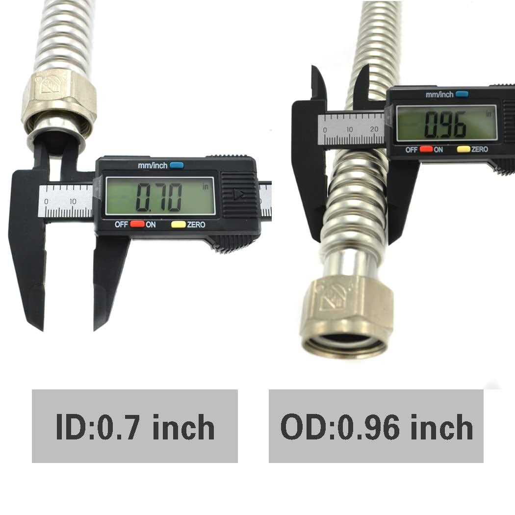 TT Flex Stainless Steel Corrugated Water Heater Connector Flexible for Water Heater Water Softener FIP x FIP - Image 3