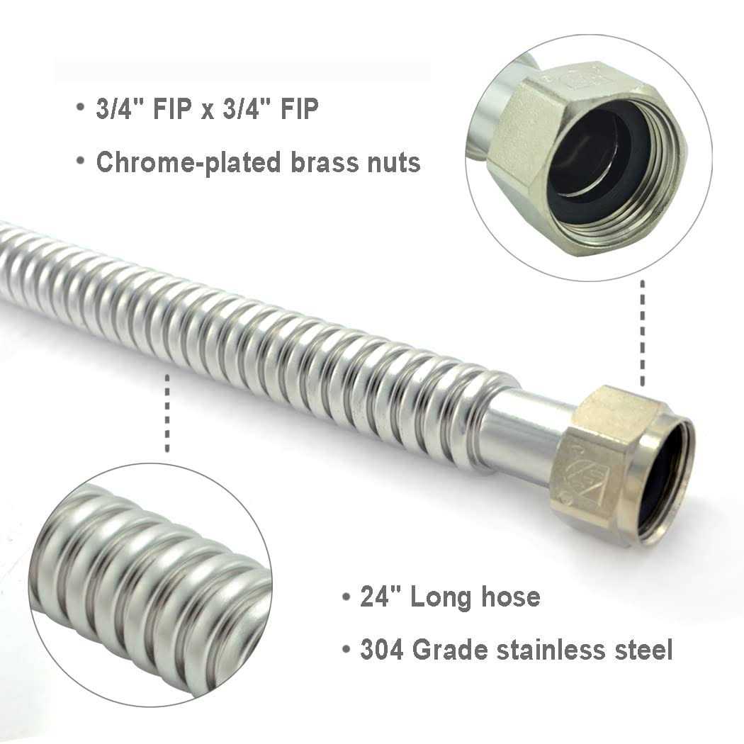 TT Flex Stainless Steel Corrugated Water Heater Connector Flexible for Water Heater Water Softener FIP x FIP - Image 4