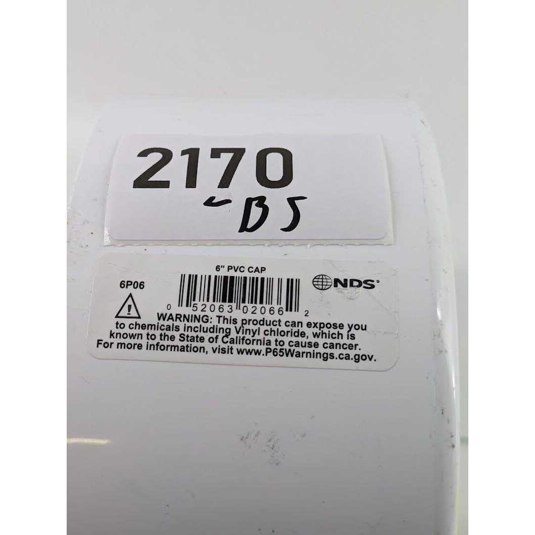 NDS 6P06 6 in. PVC Drain Cap - Image 2