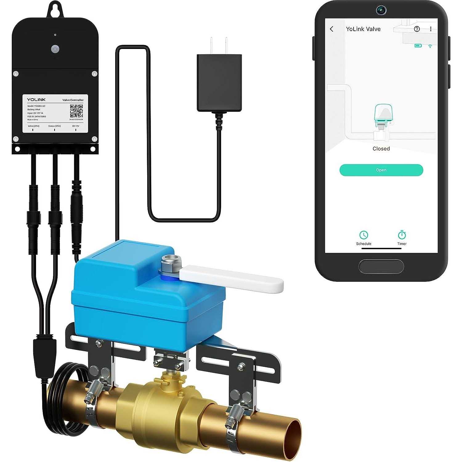 YoLink Smart Water Valve Controller with Valve Operator Easy No-plumber Diy Installation - Image 3