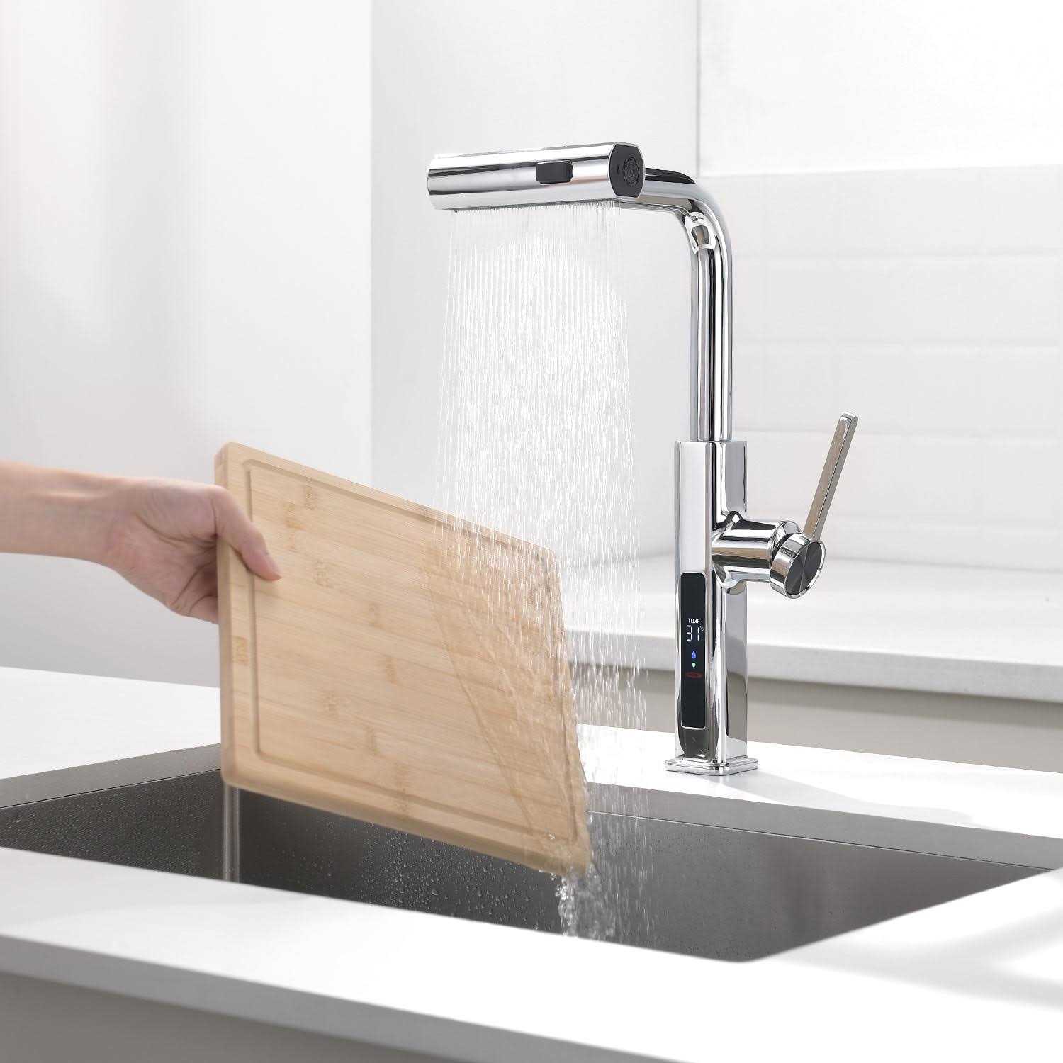 Smart Waterfall Kitchen Faucet with Temperature Display - Image 4