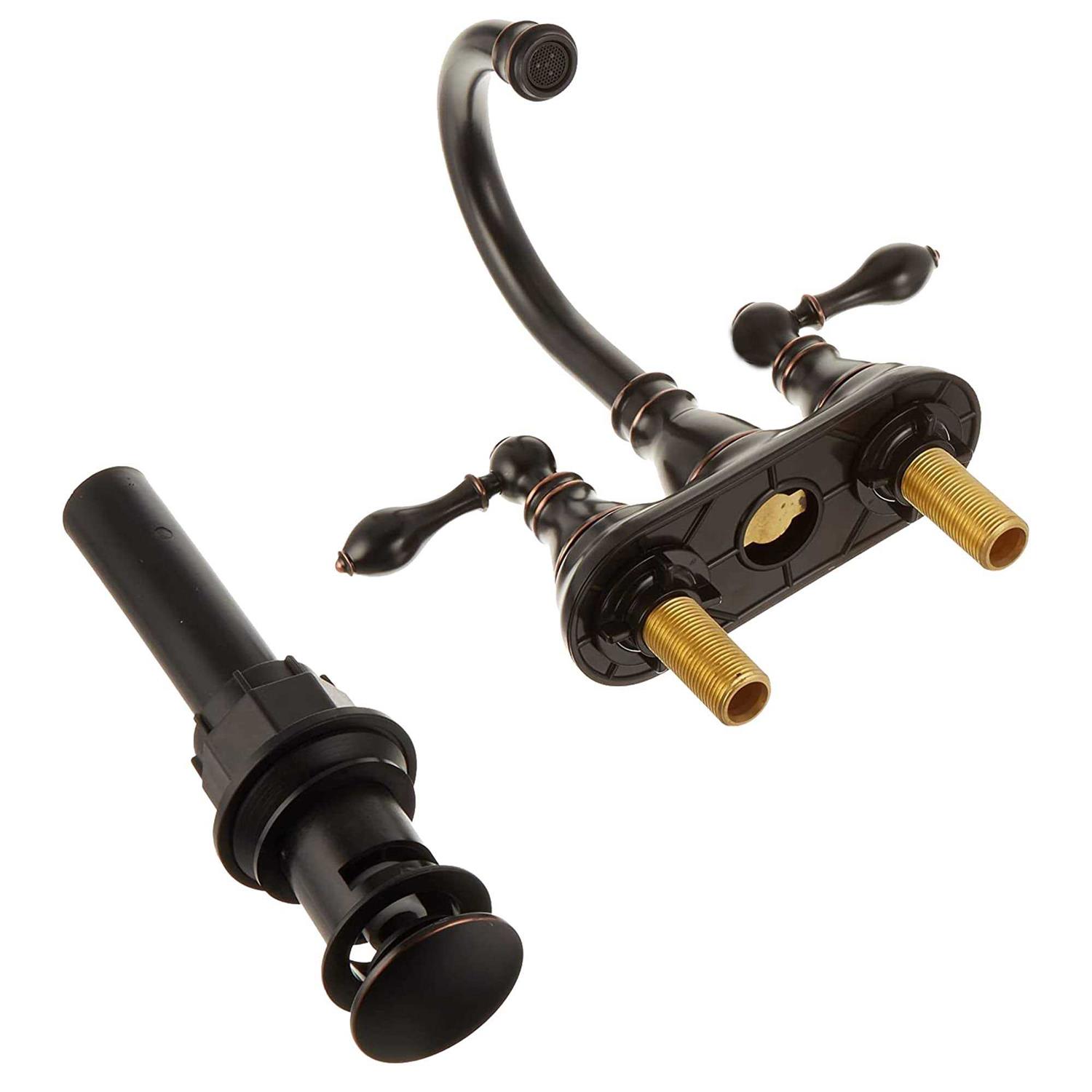 Derengge F-4501-NB Two Handle Oil Rubbed Bronze Bathroom Sink Faucet with Pop up - Image 3