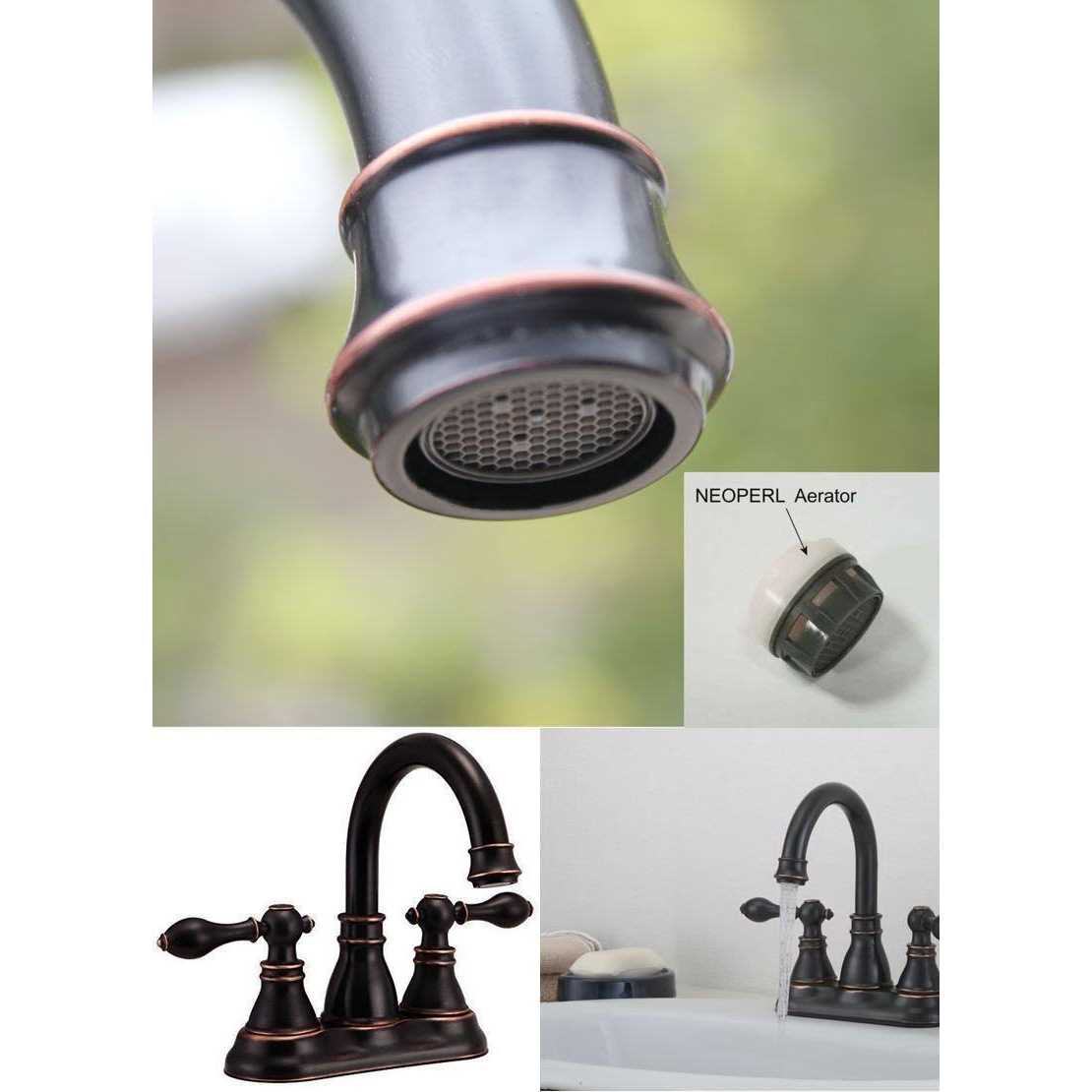 Derengge F-4501-NB Two Handle Oil Rubbed Bronze Bathroom Sink Faucet with Pop up - Image 4