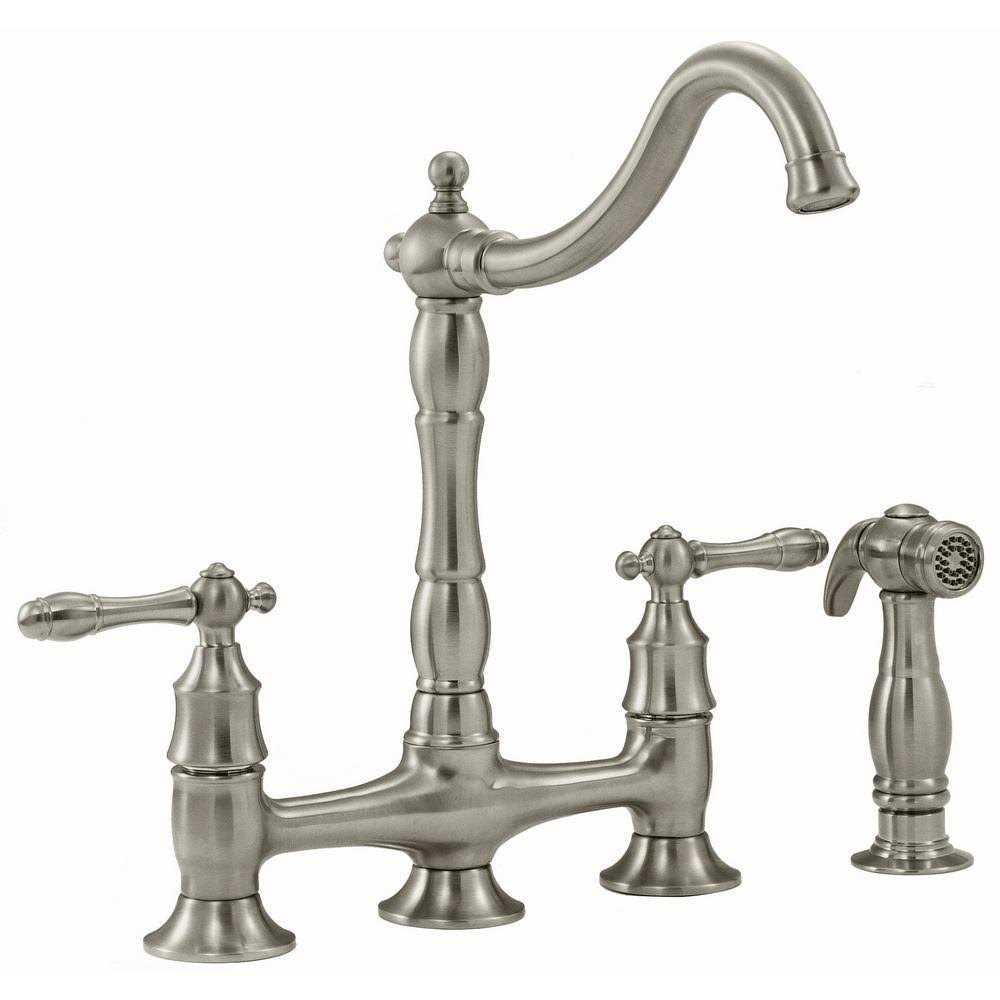 Glacier Bay Lyndhurst 2-Handle Bridge Kitchen Faucet with Side Sprayer