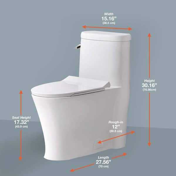 Glacier Bay Hartridge 1-Piece 1.0/1.6 GPF Dual Flush Elongated Toilet - Image 5