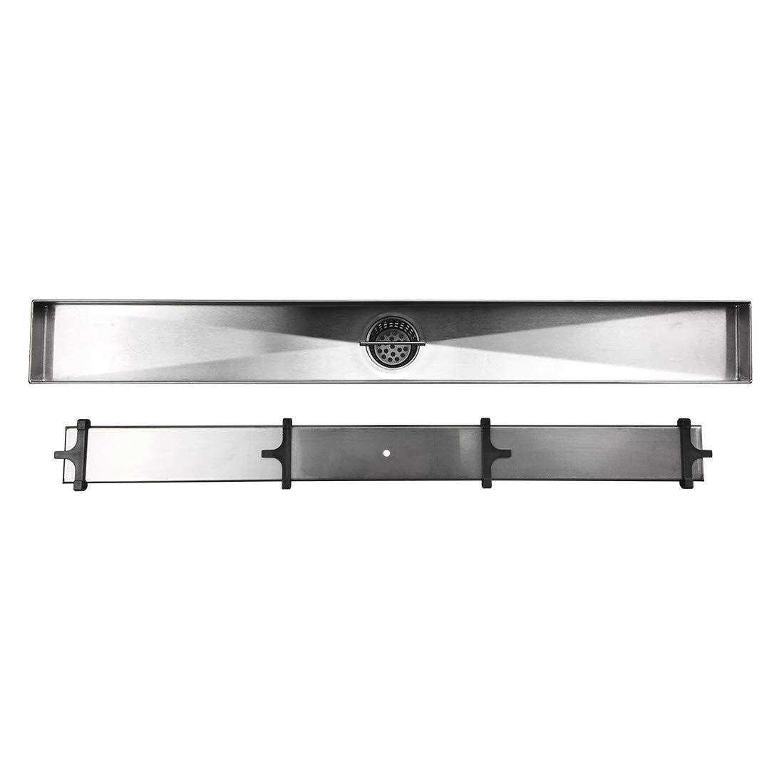 Neodrain Linear Shower Drain with Tile Insert Grate,Professional Brushed 304 Stainless Steel Rectangle Shower Floor Drai - Image 5