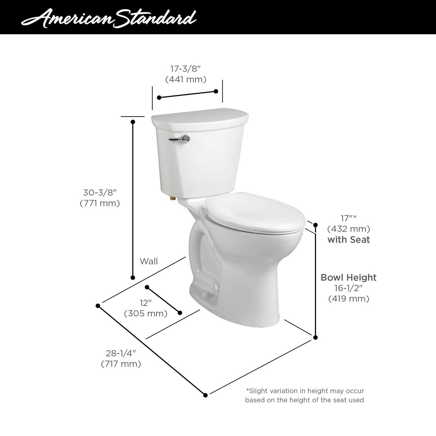 American Standard Cadet Pro 215BA.104.222 Round Front Toilet - Image 5