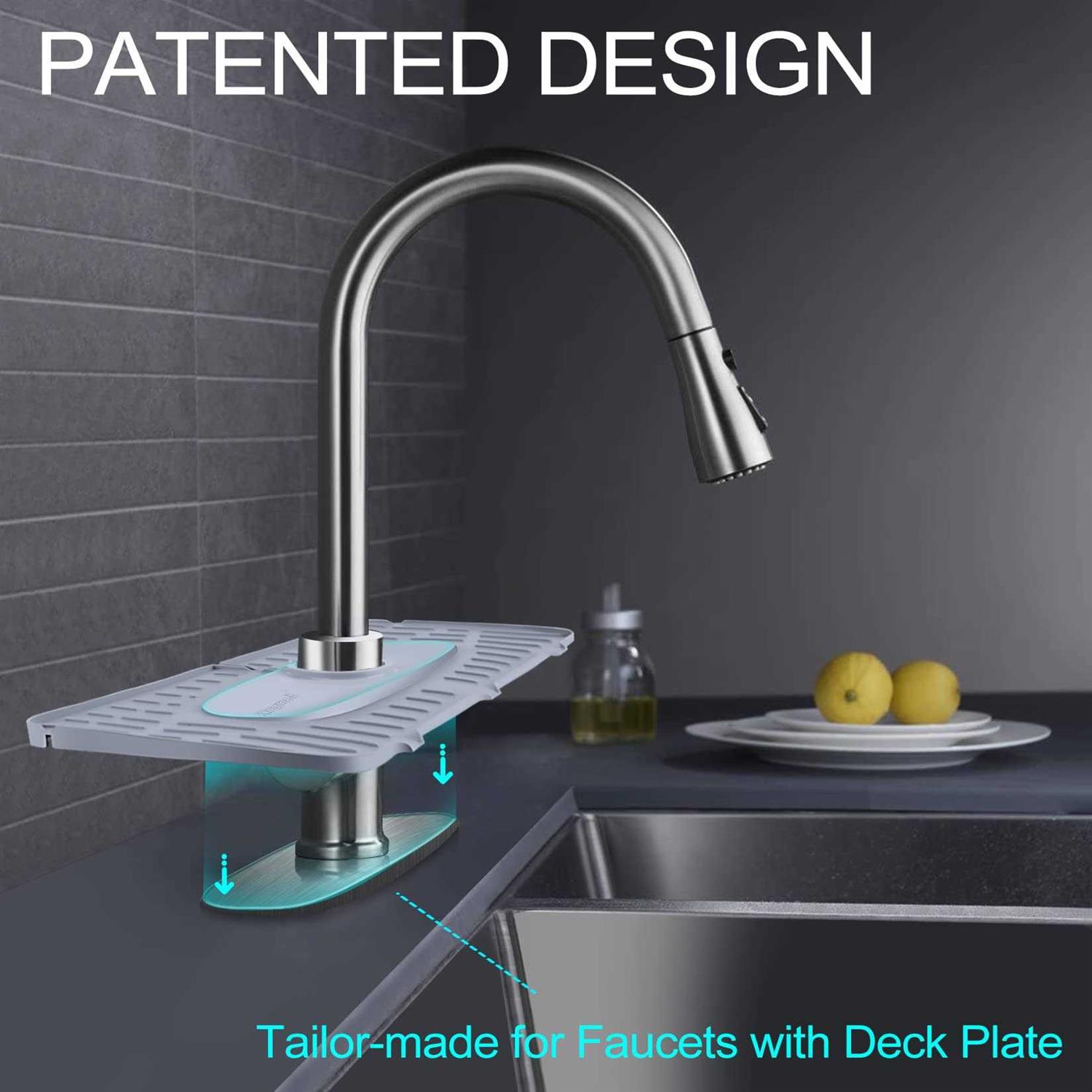 Silicone Faucet Mat Kingmall Kitchen Faucet Mat Silicone Faucet Drip Catcher for Kitchen Faucet Drip Catcher Silicone Sink Mats - Image 3